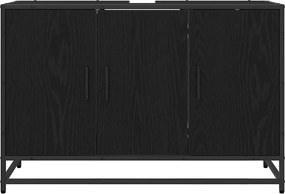 vidaXL Ντουλάπι Μπάνιου Μαύρη Οξυά 90 x 33 x 60 εκ. Επεξεργασμένο ξύλο