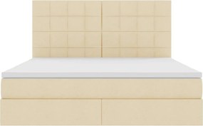 vidaXL LED Κρεβάτι αποθήκευσης με στρώμα Κρέμ 180 x 200 cm Ύφασμα