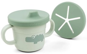 Ποτηράκι εκπαίδευσης Done By Deer Spout+Snack Cup Croco Green