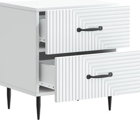 vidaXL Κομοδίνο Λευκό 43 x 34,5 x 47,5 εκ Επεξεργασμένο Ξύλο
