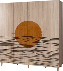 Τετραφυλλη Ντουλαπα Sonoma LONI 52x180x192