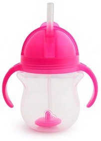 Ποτήρι Βρεφικό Με Καλαμάκι Tip &amp; Sip Cup 207ml Pink Munchkin 207ml Πλαστικό
