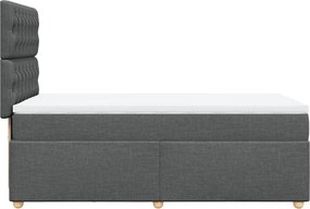 vidaXL Κρεβάτι Boxspring με Στρώμα Σκούρο Γκρι 90x200 εκ. Υφασμάτινο