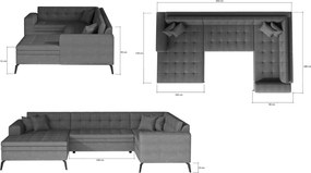 Γωνιακός καναπές Lanvin plus-Δεξιά-Gkri - 340.00Χ180.00Χ93.00cm