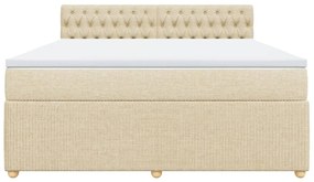 ΚΡΕΒΑΤΙ BOXSPRING ΜΕ ΣΤΡΩΜΑ ΚΡΕΜ 180X200 ΕΚ. ΥΦΑΣΜΑΤΙΝΟ 3287547