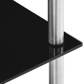 vidaXL Ράφι Διαφανές 5 Επιπέδων Μαύρο 40 x 40 x 130 εκ. Ψημένο Γυαλί