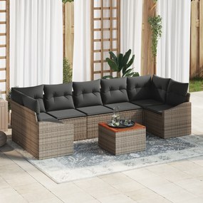 vidaXL Σετ Σαλονιού Κήπου 8 pcs Γκρι 55 x 55 x 37 εκ Ρατάν, Ξύλο