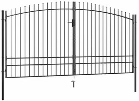 vidaXL Πόρτα Περίφραξης Διπλή με Λόγχες 400 x 248 εκ.