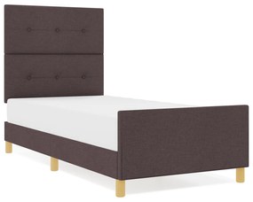 vidaXL Κρεβάτι Σκελετός Σκούρο Καφέ 80x200 εκ. Υφάσματος