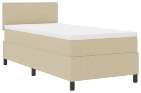 vidaXL Κρεβάτι Box Spring με Στρώμα Ανοιχτό Πράσινο Γκρι 90x200 εκ. Βελούδινο Ύφασμα