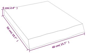 Ράφι Τοίχου Σκούρο Καφέ 40x50x(2-6) εκ. Επεξ. Μασίφ Ξύλο Δρυός - Καφέ