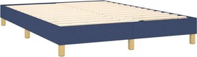 vidaXL Κρεβάτι Boxspring με Στρώμα Μπλε 140x200 εκ. Υφασμάτινο