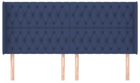 Κεφαλάρι με Πτερύγια Μπλε 183x16x118/128 εκ. Υφασμάτινο 3119936