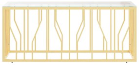 vidaXL Τραπέζι Σαλονιού 110x45x45 εκ. από Ανοξ. Ατσάλι και Γυαλί