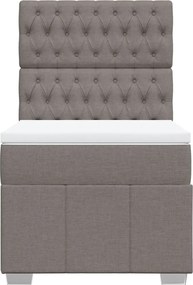 vidaXL Κρεβάτι Boxspring με Στρώμα Taupe 80x200 εκ. Υφασμάτινο