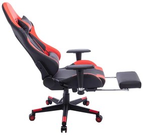 Καρέκλα γραφείου gaming Zeldo pu μαύρο-κόκκινο 66x56x135εκ 66x56x135 εκ.