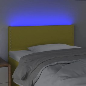 Κεφαλάρι Κρεβατιού LED Πράσινο 90x5x78/88 εκ. Υφασμάτινο - Πράσινο