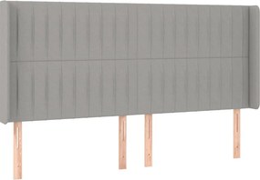 vidaXL Κρεβάτι Boxspring με Στρώμα &amp; LED Αν.Γκρι 160x200εκ. Υφασμάτινο