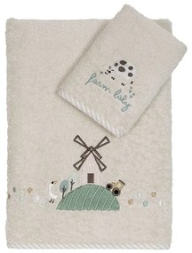 Πετσέτες Παιδικές Farm Baby (Σετ 2τμχ) White-Mint Nima Towels Set 70x140cm 100% Βαμβάκι