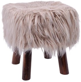 Fur Stool Fylliana Beige 30*30*35 cm