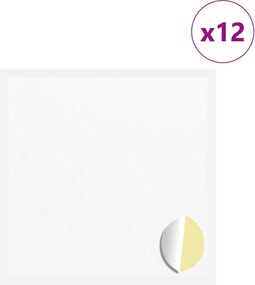 vidaXL Αυτοκόλλητο 12 pcs Λευκό Ø 20 x 0,5 mm Χαρτί
