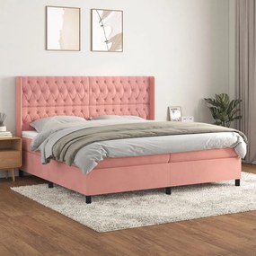 ΚΡΕΒΑΤΙ BOXSPRING ΜΕ ΣΤΡΩΜΑ ΡΟΖ 200X200 ΕΚ. ΒΕΛΟΥΔΙΝΟ 3132884