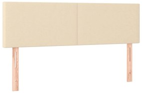 vidaXL Κρεβάτι Boxspring με Στρώμα &amp; LED Κρεμ 140x190 εκ. Υφασμάτινο