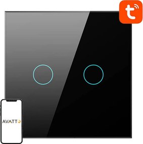 Smart Light Switch WiFi Avatto TS02-EU-B2 2 way (black)