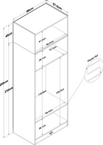 Ντουλάπα Λευκό BRISUTE 90x57.5x255