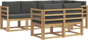 vidaXL Σειρά Καναπέ Εξωτερικού 7 pcs Άσπρο και Ανθρακί Πολυεστέρας