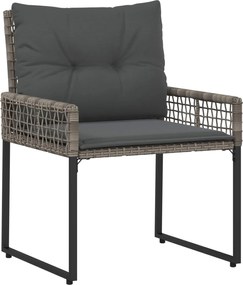 vidaXL Σετ Εξωτερικών Επίπλων με μαξιλάρι 3 pcs Γκρι
