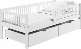 EDAT 90×200 λευκό μονό παιδικό κρεβάτι LN7679
