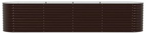 vidaXL Υπερυψωμένη Ζαρντινιέρα Καφέ 400 x 80 x 81 cm Ατσάλι