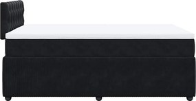 vidaXL Κρεβάτι Boxspring με Στρώμα Μαύρο 120x190 εκ. Βελούδινο