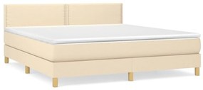 Κρεβάτι Boxspring με Στρώμα Κρεμ 160x200 εκ. Υφασμάτινο - Κρεμ