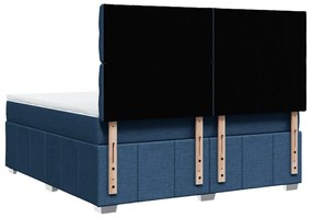 Κρεβάτι Boxspring με Στρώμα Μπλε 180x200 εκ. Υφασμάτινο - Μπλε