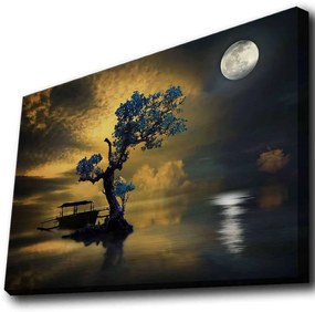 Πίνακας Καμβάς Με Φως Led 139LDG1134 70x45cm Multi Wallity Οριζόντιοι Wood, Canvas