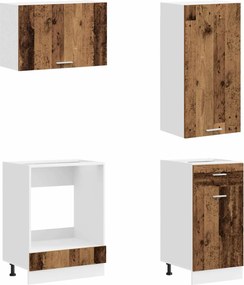vidaXL Μονάδα κουζίνας LYON 8 pcs Παλαιωμένο ξύλο Επεξεργασμένο Ξύλο