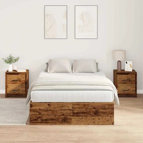 vidaXL Σκελετός Κρεβατιού Παλαιό ξύλο 200 x 180 x 31.5 εκ.
