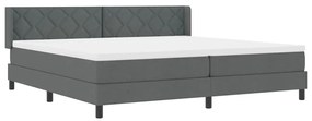 vidaXL Κρεβάτι box spring με στρώμα με στρώμα Σκούρο γκρι 200 x 200 cm