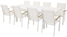 Σετ Τραπέζι και καρέκλες Dallas 3642, Μέταλλο, Ύφασμα, Μέταλλο, Ξύλο: Ξύλο Teak | Epipla1.gr