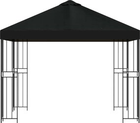 vidaXL Κιόσκι 3 x 3 m Μαύρο Πολυεστέρας και Χάλυβας 190 gsm