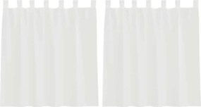vidaXL Κουρτίνες Voile με βρόχους 2 τεμάχια Λευκό 140x140 cm