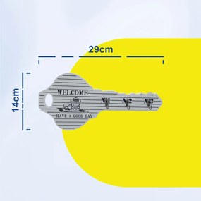 Ξύλινη Κλειδοθήκη Τοίχου 3 Θέσεων 29x14cm