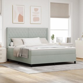 vidaXL Κρεβάτι με Στρώμα Light Grey 180x200 cm Βελούδο
