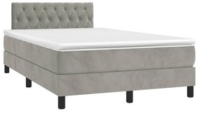 ΚΡΕΒΑΤΙ BOXSPRING ΜΕ ΣΤΡΩΜΑ ΑΝΟΙΧΤΟ ΓΚΡΙ 120X190 ΕΚ. ΒΕΛΟΥΔΙΝΟ 3269855