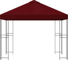 vidaXL Κιόσκι 3 x 3 m Μπορντό Πολυεστέρας και Χάλυβας 190 gsm