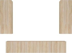 vidaXL Σετ Επίπλων Τηλεόρασης 4 Τεμαχίων Sonoma Δρυς Επεξ. Ξύλο
