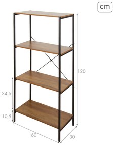 Ράφια Max Home Σίδερο Ξύλο MDF 4 Ράφια 60 X 120 X 30 CM