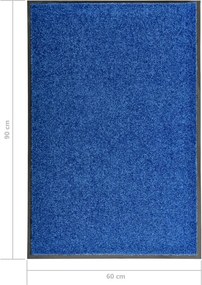 vidaXL Πατάκι Εισόδου Πλενόμενο Μπλε 60 x 90 εκ.